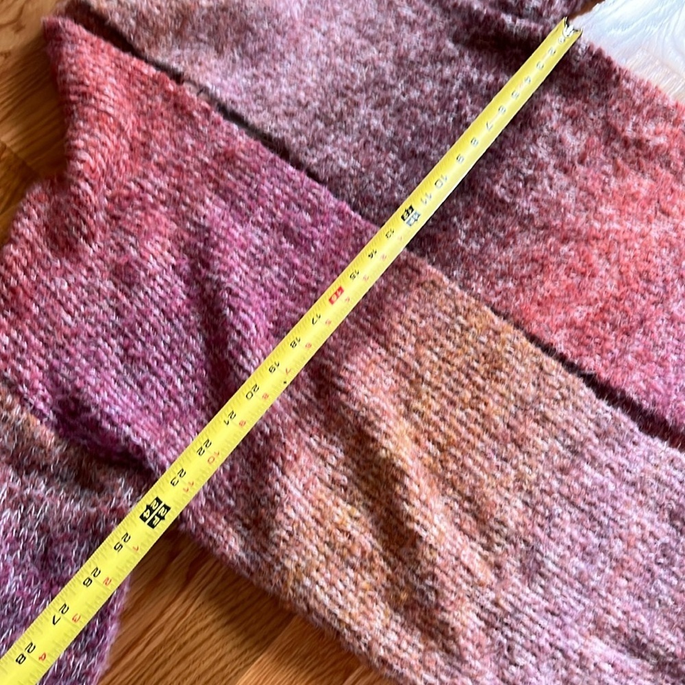 Anthropologie Ombré Knit Duster Blush Pink Sunset Fuzzy Warm One Size NWT - Picture 8 of 14